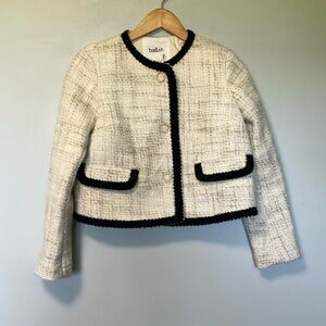 Ba&sh Cream and Black Tweed Lady Jacket